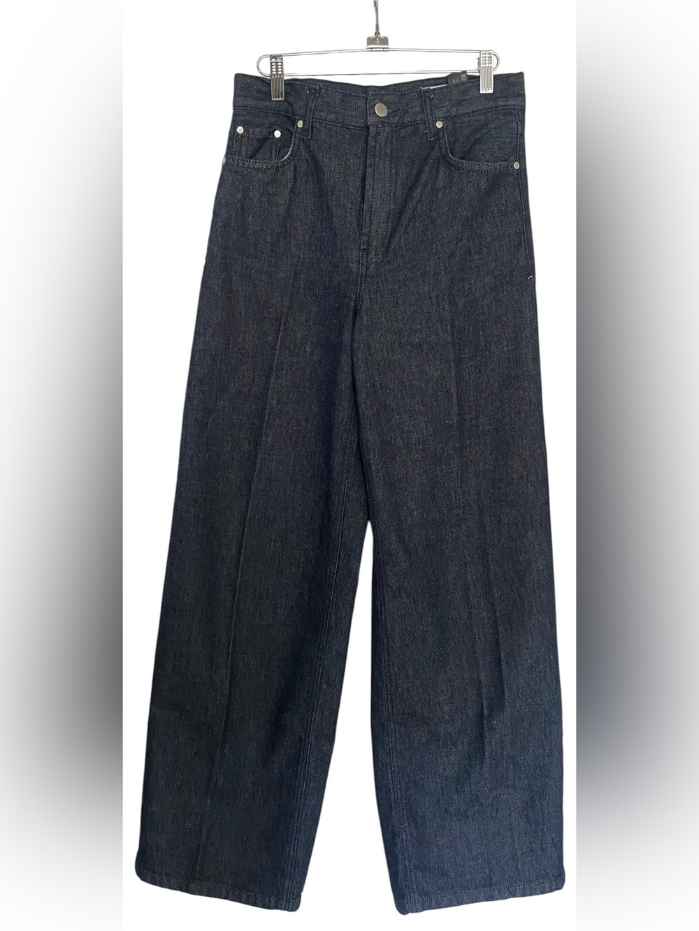 Zara Dark blue Wide-Leg High-Rise Jeans